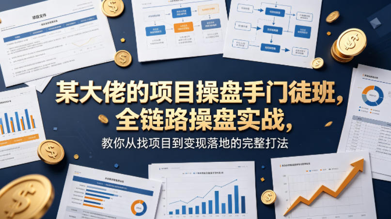 某大佬的项目操盘手门徒班，全链路操盘实战，教你从找项目到变现落地的完整打法-我爱发帖