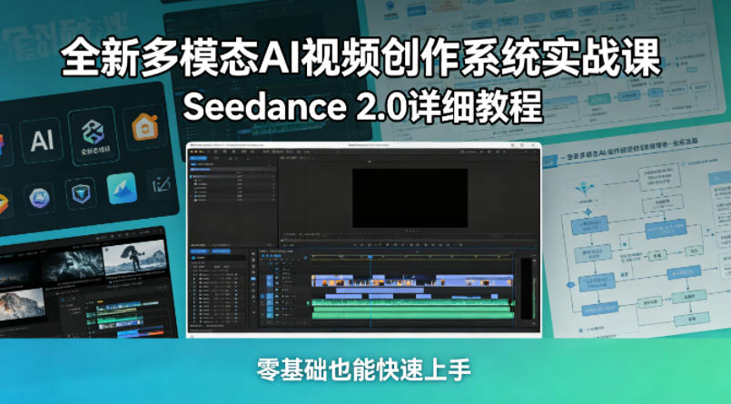 全新多模态AI视频创作系统实战课，Seedance 2.0详细教程，零基础也能快速上手-我爱发帖