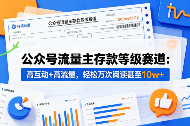 公众号流量主之存款等级赛道，高互动+高流量，轻松达到万次阅读，甚至10w+福星网赚创业资源-网赚项目-副业赚钱-互联网创业-资源整合福星网赚资源