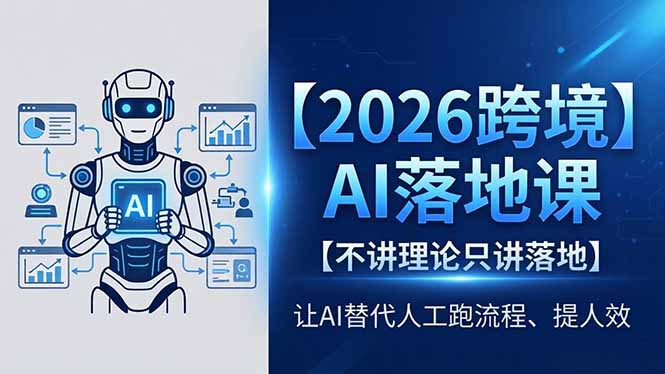 2026跨境AI落地课，不讲理论只讲落地，让AI替代人工跑流程、提人效-我爱发帖