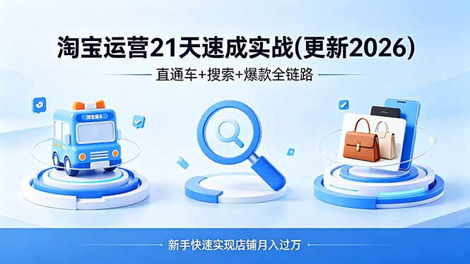 淘宝运营21天速成实战(更新4月-吾爱自习网