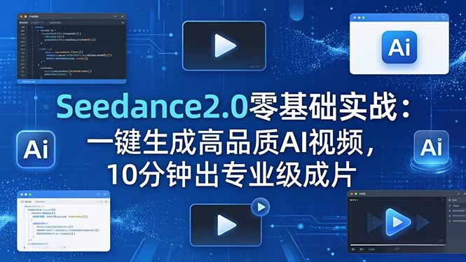 Seedance2.0零基础实战：一键生成高品质AI视频，10分钟出专业级成片-吾爱自习网
