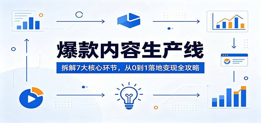 爆款内容生产线：拆解7大核心环节，从0到1落地变现全攻略-吾爱自习网
