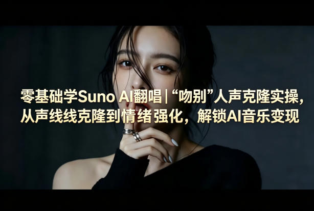 零基础学Suno AI翻唱｜《吻别》人声克隆实操，从声线克隆到情绪强化，解锁AI音乐变现-我爱发帖
