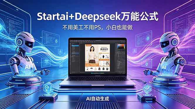 AI自动做电商详情页：Startai+Deepseek万能公式，不用美工不用PS，小白也能做-我爱发帖
