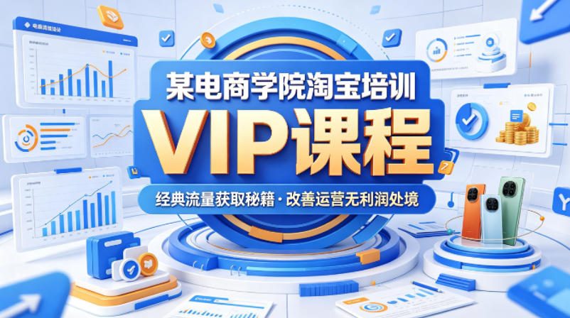某电商学院淘宝培训VIP课程，各种经典有用的流量获取秘籍，改善运营产品没利润的处境(2026年5月)-吾爱自习网