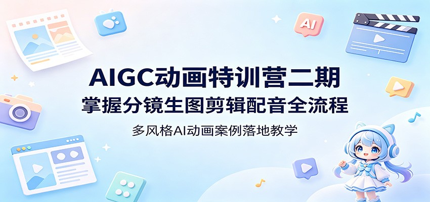 AIGC动画特训营二期：掌握分镜生图剪辑配音全流程，多风格AI动画案例落地教学-数码之翼