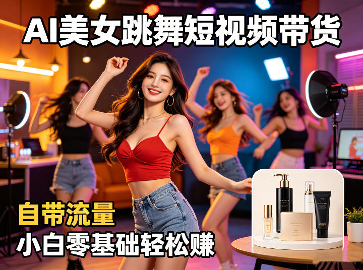 AI美女跳舞短视频带货：自带流量，小白零基础轻松賺，详细拆解-我爱发帖