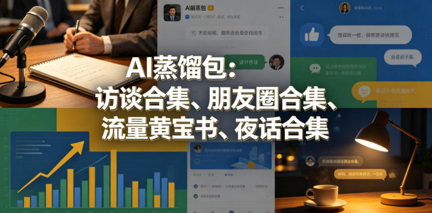 AI蒸馏包：访谈合集、朋友圈合集、流量黄宝书、夜话合集【文档】-吾爱自习网