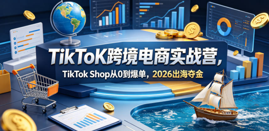 TikToK跨境电商实战营，TikTok Shop从0到爆单，2026出海夺金-樵渔匹