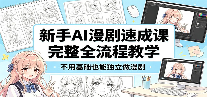 新手AI漫剧速成课：完整全流程教学，不用基础也能独立做漫剧-吾爱自习网