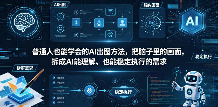 普通⼈也能学会的AI出图⽅法，把脑子里的画面，拆成AI能理解、也能稳定执行的需求【文档】-吾爱自习网