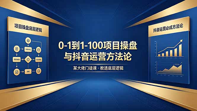0-1到1-100怎么建？某大佬门徒课教透项目操盘底层逻辑+抖音运营必成方法论-吾爱自习网