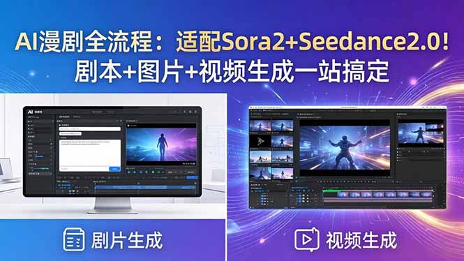 AI漫剧全流程：适配Sora2+Seedance2.0！剧本+图片+视频生成一站搞定-吾爱自习网