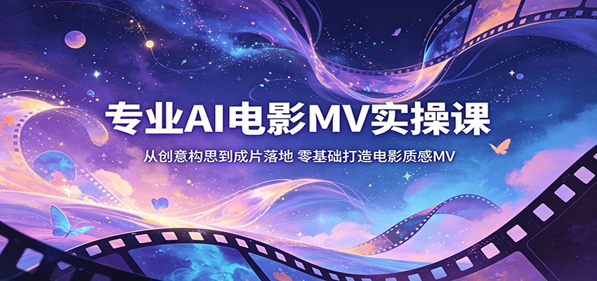专业AI电影MV实操课：从创意构思到成片落地，零基础打造电影质感MV-吾爱自习网