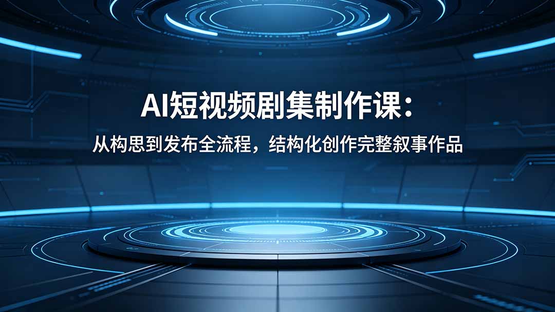 AI短视频剧集制作课：从构思到发布全流程，结构化创作完整叙事作品-吾爱自习网
