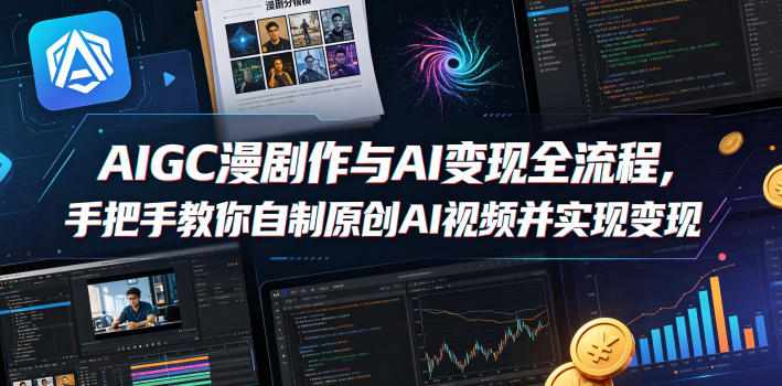 AIGC漫剧创作与AI变现全流程，手把手教你自制原创AI视频并实现变现-吾爱自习网
