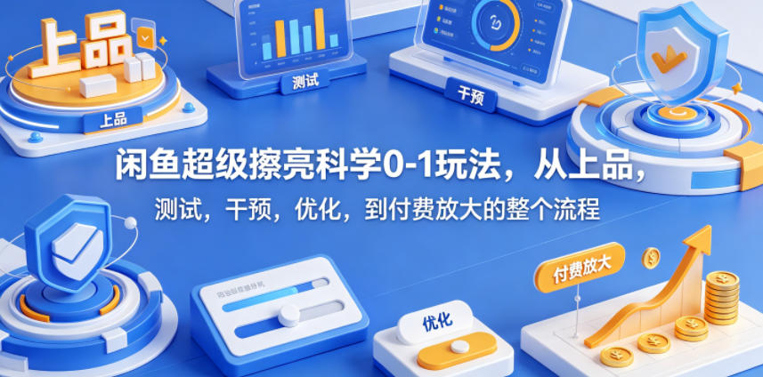 闲鱼超级擦亮科学0-1玩法,从上品,测试,干预,优化,到付费放大的整个流程-吾爱自习网
