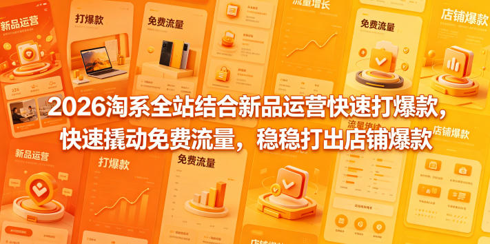 2026淘系全站结合新品运营快速打爆款，快速撬动免费流量，稳稳打出店铺爆款(更新5月12日)-旺仔资源库