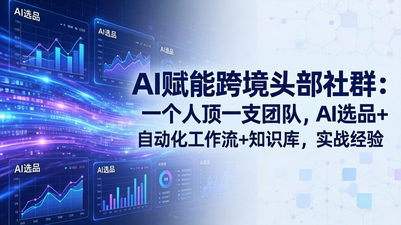 AI赋能跨境头部社群-更新5月：一个人顶一支团队，AI选品+自动化工作流+知识库，实战经验-旺仔资源库