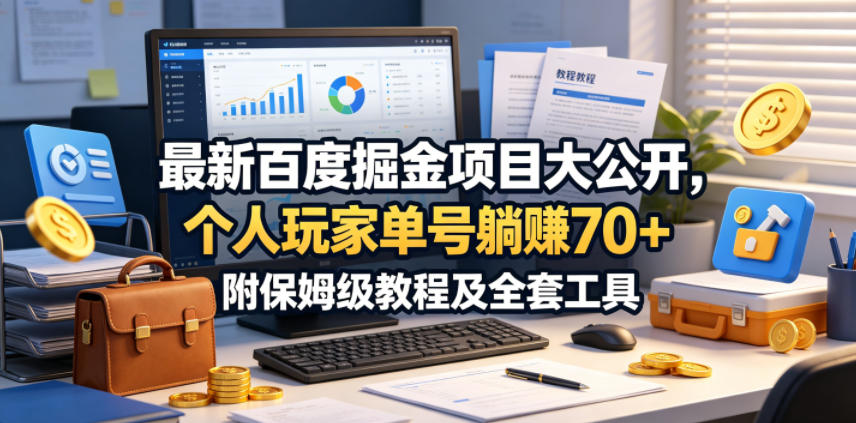 最新百度掘金项目大公开，个人玩家单号躺賺70+，附保姆级教程及全套工具【揭秘】-吾爱自习网