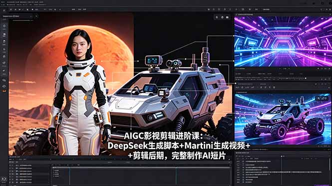 AIGC影视剪辑进阶课:DeepSeek生成脚本+Martini生成视频+剪辑后期,完整制作AI短片-樵渔匹