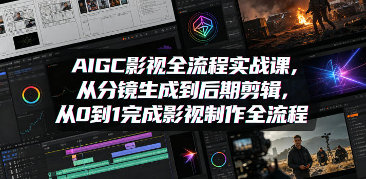 AIGC影视全流程实战课,从分镜生成到后期剪辑,从0到1完成影视制作全流程-樵渔匹