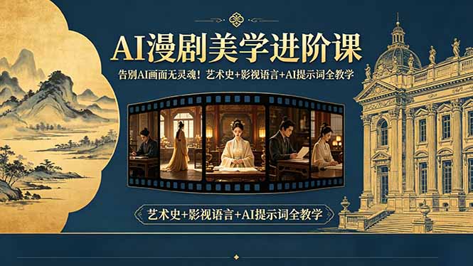 告别AI画面无灵魂！AI漫剧美学进阶课，艺术史+影视语言+AI提示词全教学-喜学网