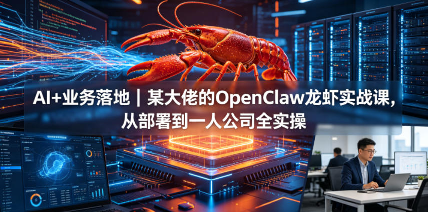AI+业务落地｜某大佬的OpenClaw小龙虾实战课，从部署到一人公司全实操-吾爱自习网
