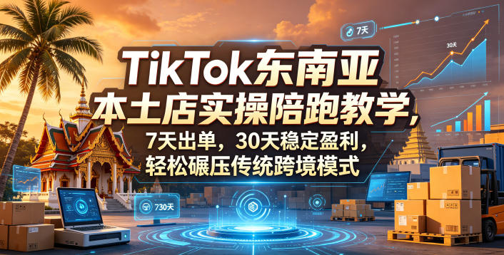 TikTok东南亚本土店实操陪跑教学，7天出单，30天稳定盈利，轻松碾压传统跨境模式(更新0516)-喜学网