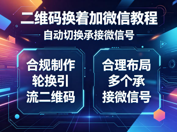 二维码换着加微信教程，自动切换承接微信号，合规制作轮换引流二维码，合理布局多个承接微信号福星网赚创业资源-网赚项目-副业赚钱-互联网创业-资源整合福星网赚资源
