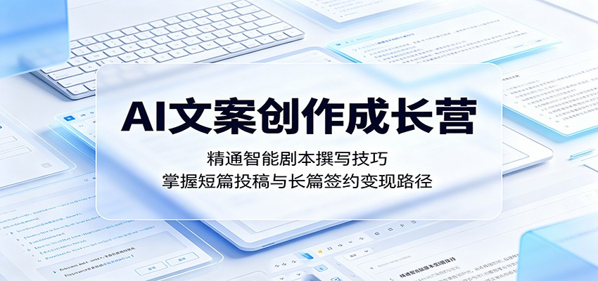 AI文案创作成长营：精通智能剧本撰写技巧，掌握短篇投稿与长篇签约变现路径-旺仔资源库