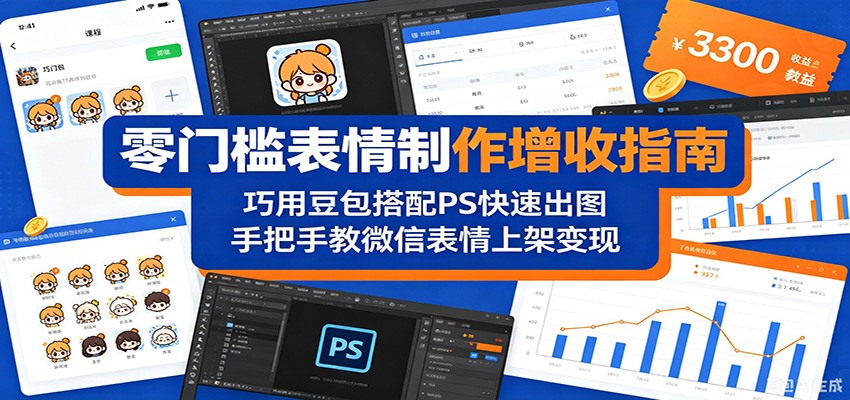 零门槛表情制作增收指南：巧用豆包搭配 PS 快速出图，手把手教微信表情上架变现-我爱发帖
