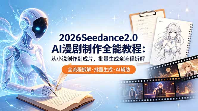 2026Seedance2.0 AI制作全能教程：从小说创作到成片，批量生成全流程拆解福星网赚创业资源-网赚项目-副业赚钱-互联网创业-资源整合福星网赚资源