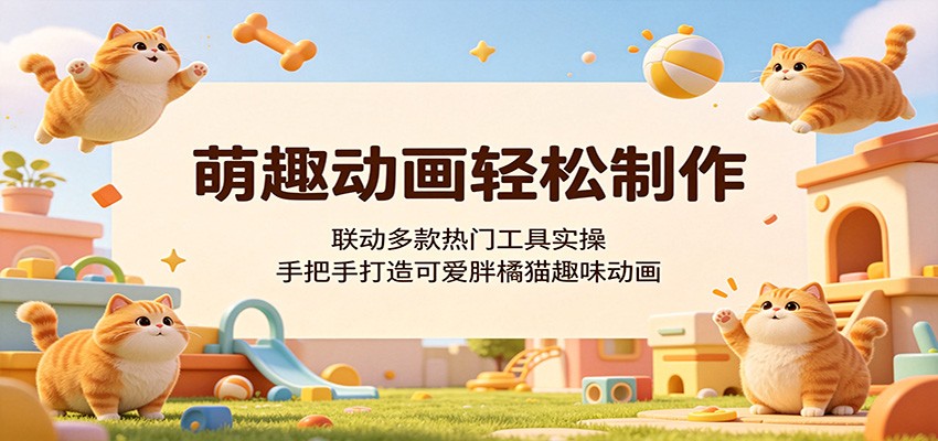 萌趣动画轻松制作，联动多款热门工具实操，手把手打造可爱胖橘猫趣味动画福星网赚创业资源-网赚项目-副业赚钱-互联网创业-资源整合福星网赚资源