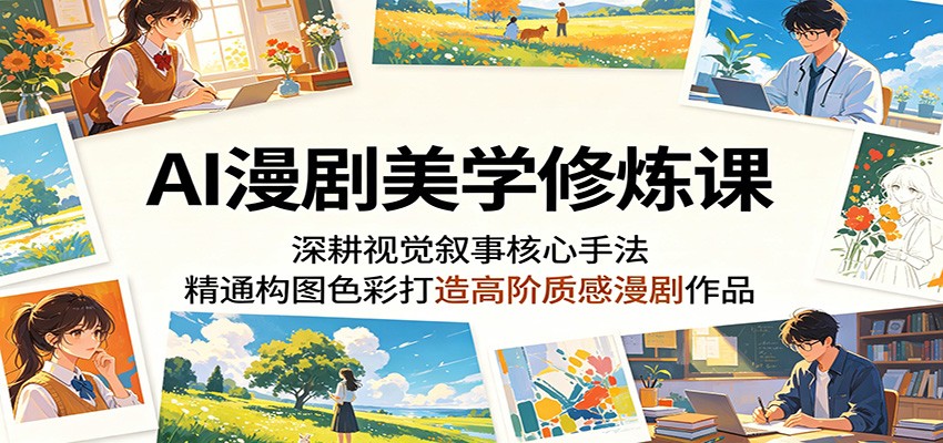AI漫剧美学修炼课：深耕视觉叙事核心手法，精通构图色彩打造高阶质感漫剧作品福星网赚创业资源-网赚项目-副业赚钱-互联网创业-资源整合福星网赚资源