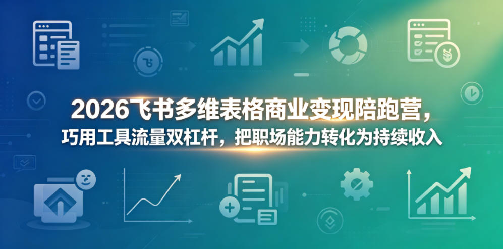 2026飞书多维表格商业变现陪跑营，巧用工具流量双杠杆，把职场能力转化为持续收入福星网赚创业资源-网赚项目-副业赚钱-互联网创业-资源整合福星网赚资源