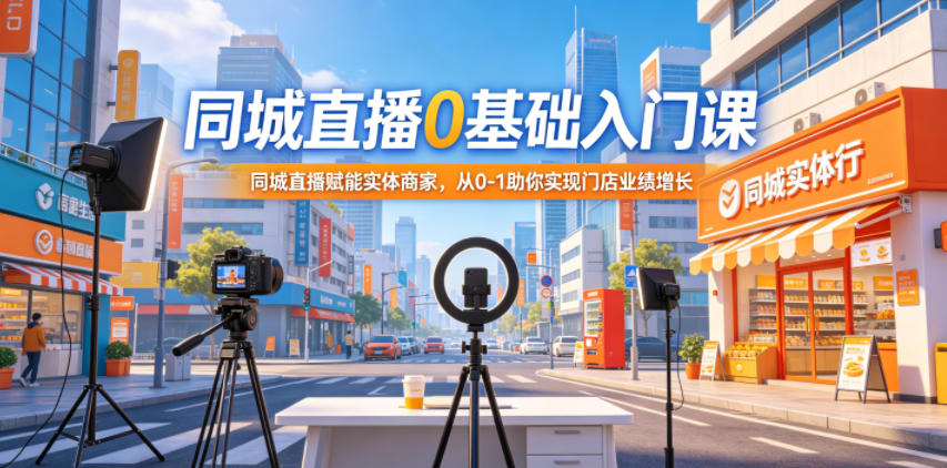 同城直播0基础入门课，同城直播赋能实体商家，从0-1助你实现门店业绩增长福星网赚创业资源-网赚项目-副业赚钱-互联网创业-资源整合福星网赚资源