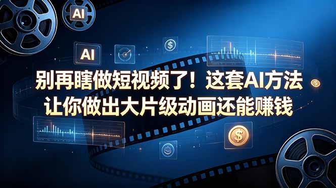 别再瞎做短视频了！这套 AI 方法让你做出大片级动画还能赚钱【原创双语字幕】福星网赚创业资源-网赚项目-副业赚钱-互联网创业-资源整合福星网赚资源
