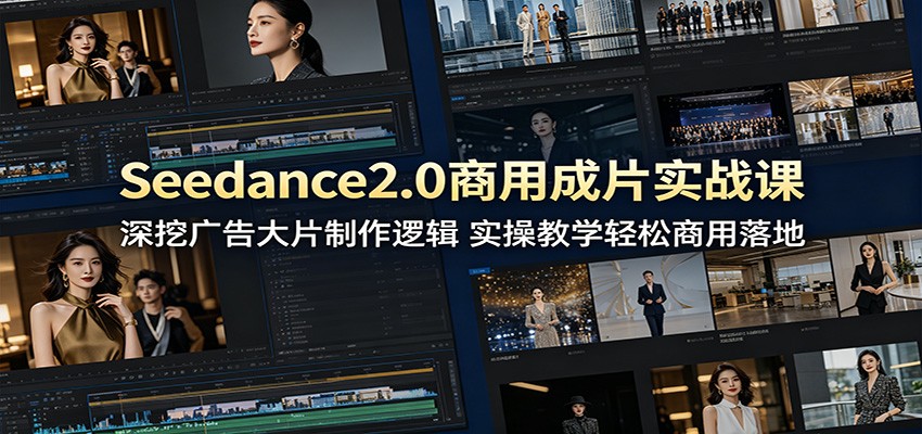 Seedance2.0商用成片实战课：深挖广告大片制作逻辑，实操教学轻松商用落地福星网赚创业资源-网赚项目-副业赚钱-互联网创业-资源整合福星网赚资源