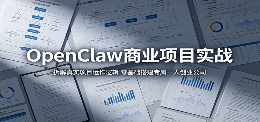 OpenClaw商业项目实战：拆解真实项目运作逻辑，零基础搭建专属一人创业公司福星网赚创业资源-网赚项目-副业赚钱-互联网创业-资源整合福星网赚资源