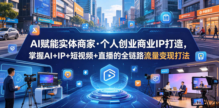 AI赋能实体商家·个人创业商业IP打造,掌握AI+IP+短视频+直播的全链路流量变现打法-旺仔资源库