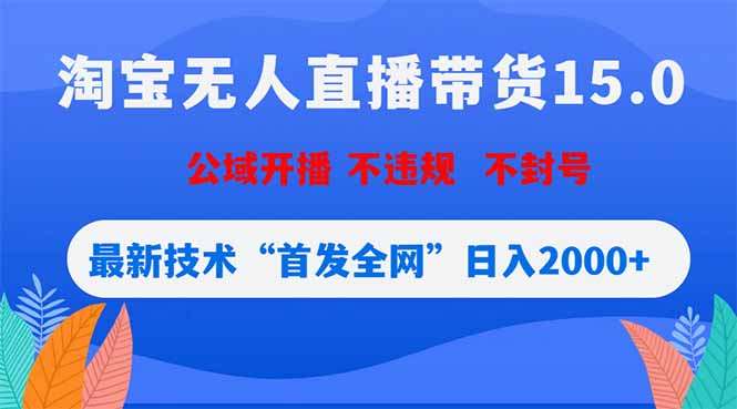 淘宝无人直播带货15.0,不封号,不违规,公域玩法,首发全网日入2000+-喜学网
