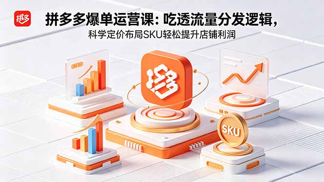 拼多多爆单运营实战课：吃透流量分发逻辑，科学定价布局SKU轻松提升店铺利润福星网赚创业资源-网赚项目-副业赚钱-互联网创业-资源整合福星网赚资源