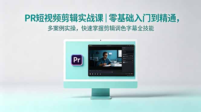 PR短视频剪辑实战课｜零基础入门到精通，多案例实操，快速掌握剪辑调色字幕全技能