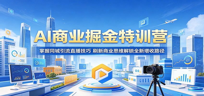 AI商业掘金特训营:掌握同城引流直播技巧,刷新商业思维解锁全新增收路径-樵渔匹