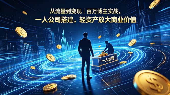 从流量到变现｜百万博主实战，一人公司搭建，轻资产放大商业价值福星网赚创业资源-网赚项目-副业赚钱-互联网创业-资源整合福星网赚资源