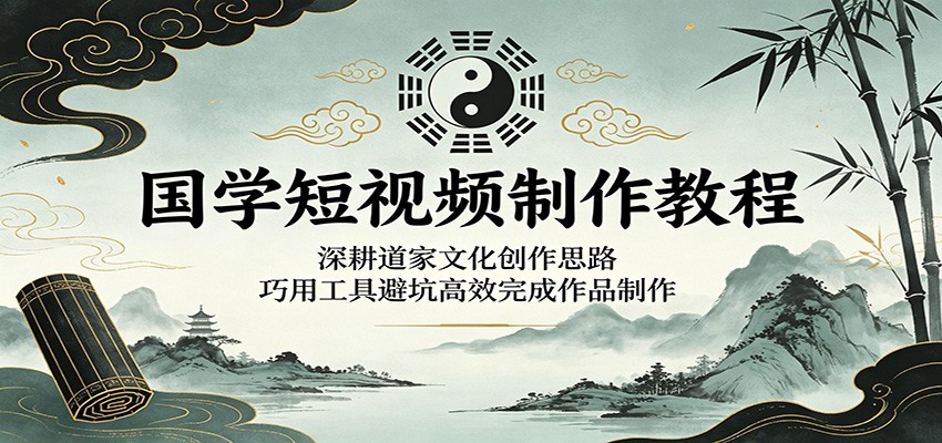 国学短视频制作教程：深耕道家文化创作思路，巧用工具避坑高效完成作品制作福星网赚创业资源-网赚项目-副业赚钱-互联网创业-资源整合福星网赚资源