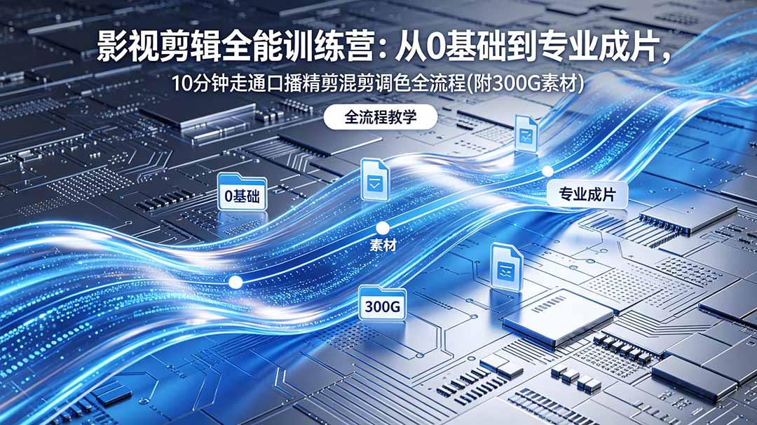 2026影视剪辑全能实战课｜0基础到专业成片，全流程教学，高清带300G素材福星网赚创业资源-网赚项目-副业赚钱-互联网创业-资源整合福星网赚资源