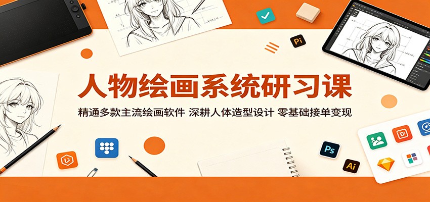 人物绘画系统研习课：精通多款主流绘画软件，深耕人体造型设计，零基础接单变现福星网赚创业资源-网赚项目-副业赚钱-互联网创业-资源整合福星网赚资源